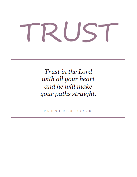 Printable Proverbs 3:5-6 Scripture Wall Art