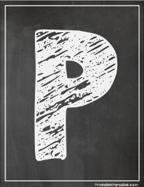 Letter P Chalkboard Style