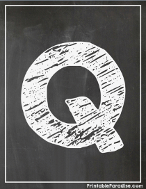 Letter Q Chalkboard Style