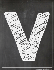 Letter V Chalkboard Style