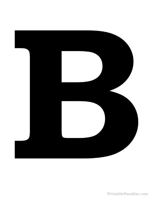Printable Letter B Silhouette - Print Solid Black Letter B