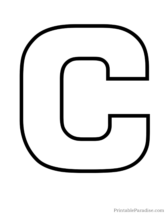 Printable Letter C Outline - Print Bubble Letter C