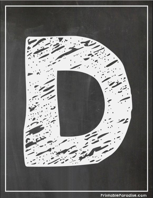 Printable Letter D Chalkboard Writing