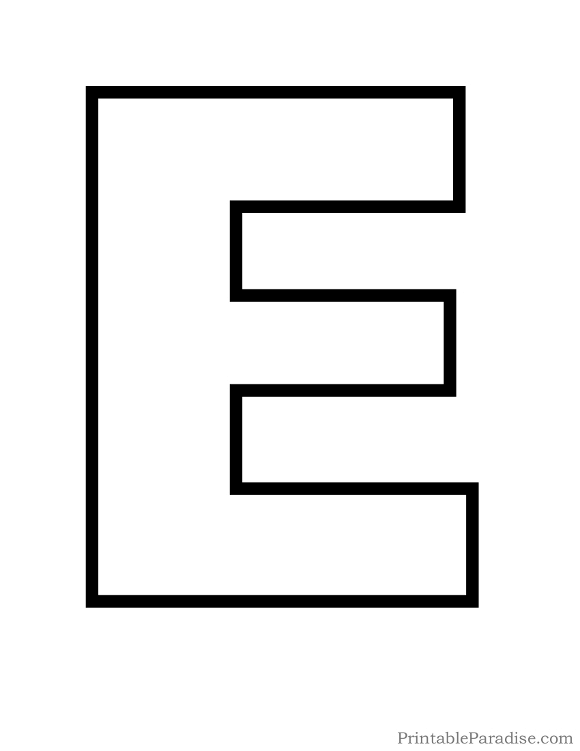 Printable Bubble Letter E Outline