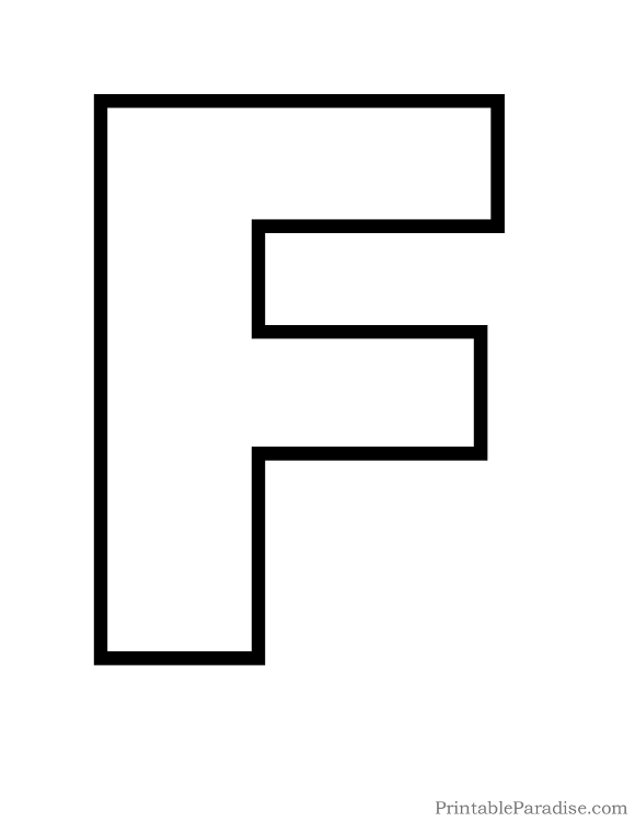 Printable Letter F Outline - Print Bubble Letter F