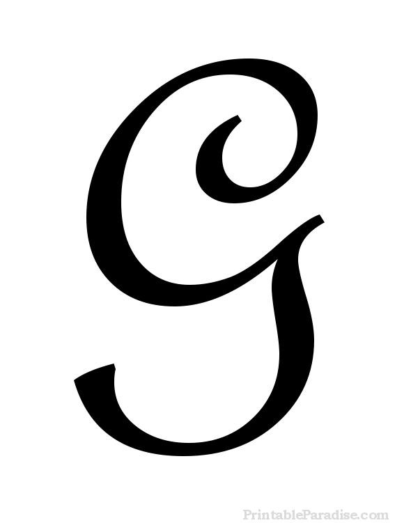 Printable Cursive Letter G - Print Letter G in Cursive Writing