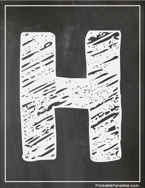 printable letter h chalkboard writing print chalky letter h