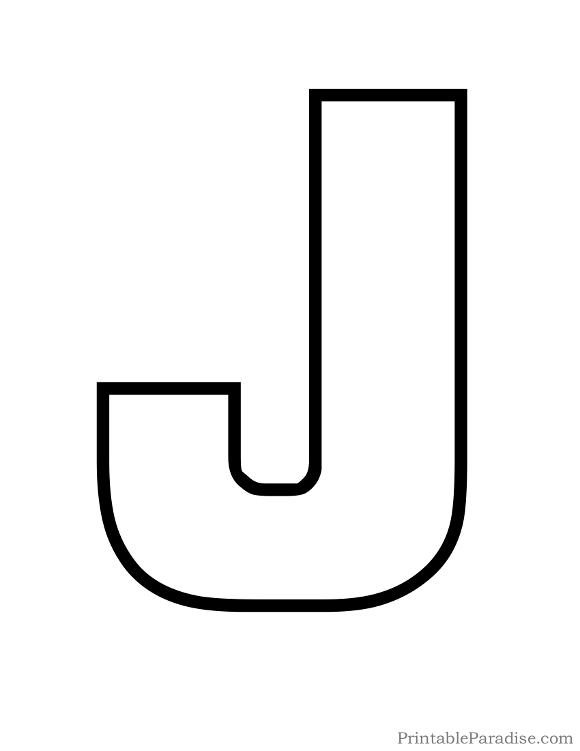 printable letter j outline print bubble letter j