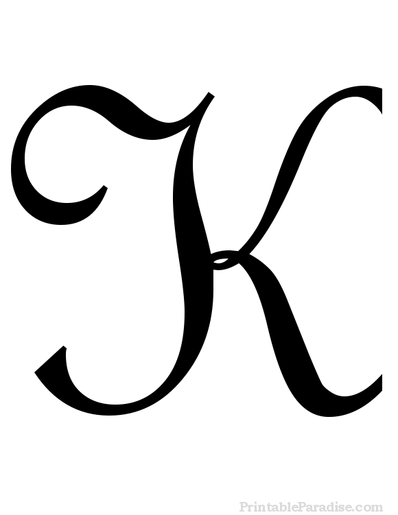Printable Cursive Letter K - Print Letter K in Cursive Writing