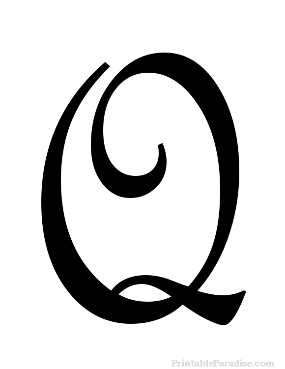 Printable Cursive Letter Q - Print Letter Q in Cursive Writing