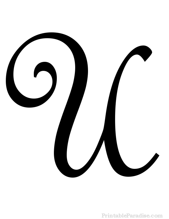 Printable Cursive Letter U - Print Letter U in Cursive Writing