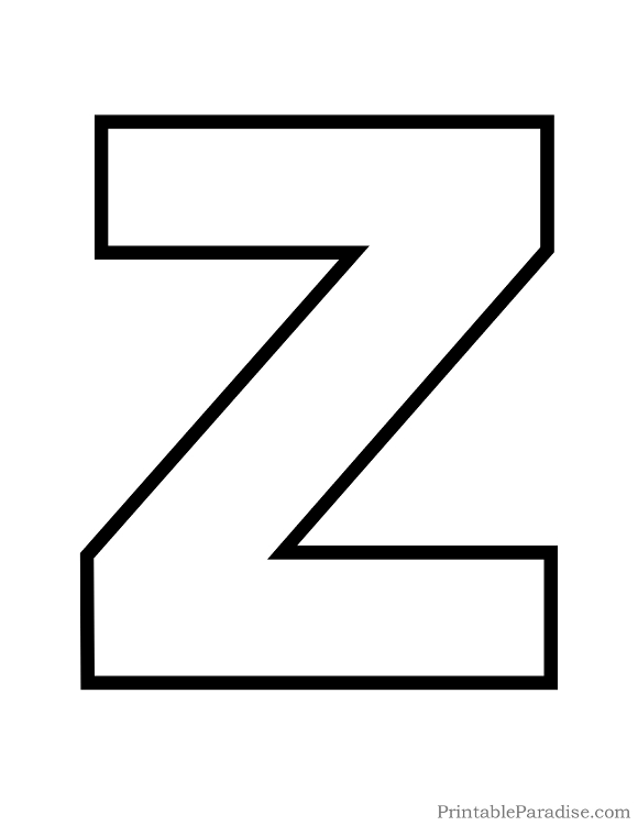 Printable Letter Z Outline - Print Bubble Letter Z