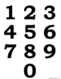 Silhouette Numbers Sheet from 0-9