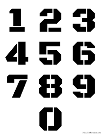 Numbers Stencil Sheet from 0-9