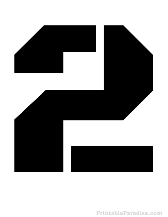Printable Stencils for the Number 2