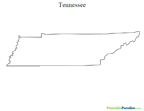 Printable State Map of Tennessee