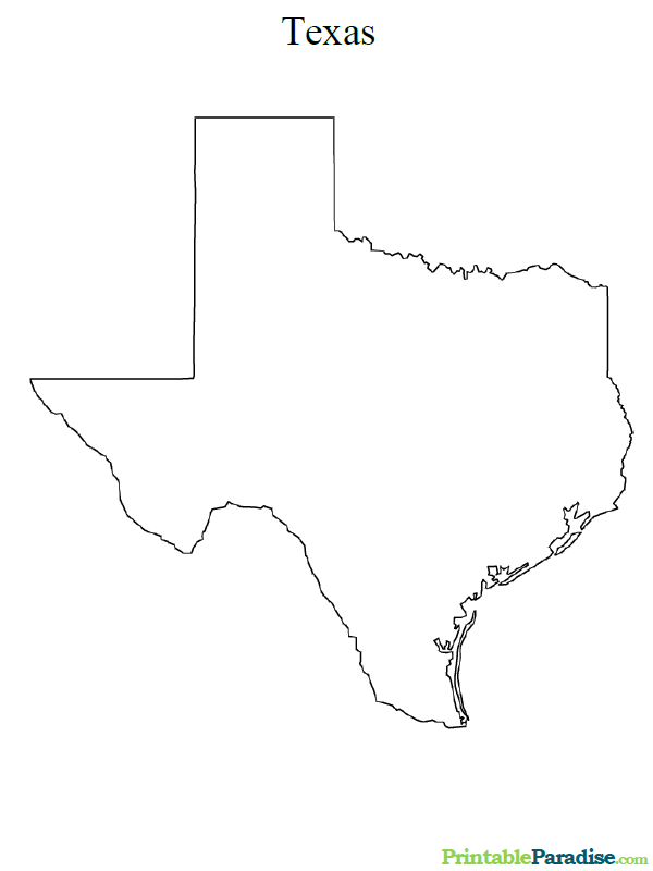 Printable State Map of Texas