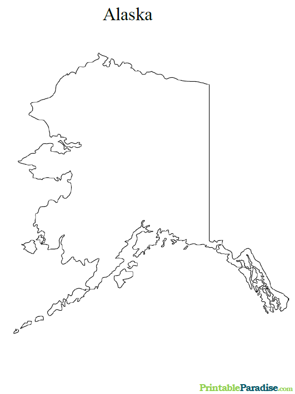 Printable State Map of Alaska