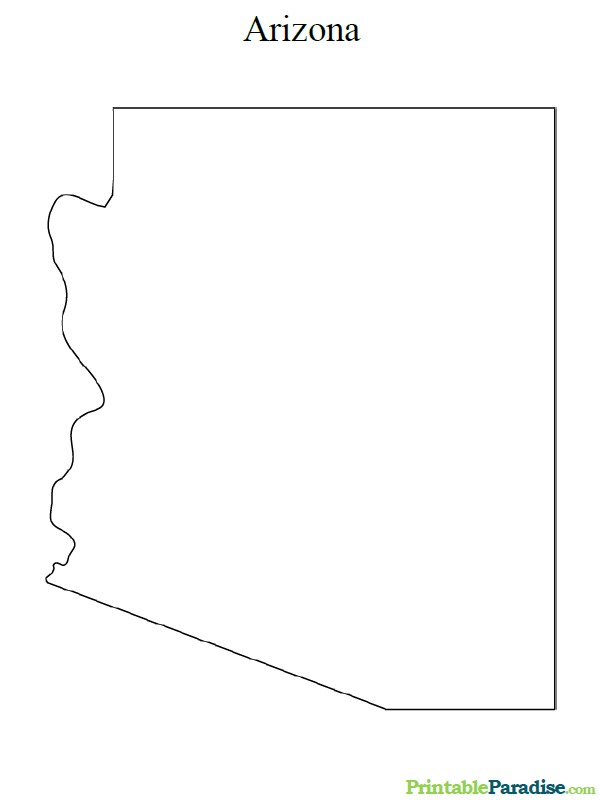 Printable State Map of Arizona
