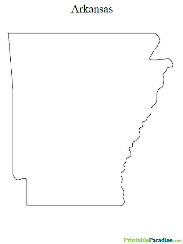 Printable State Map of Arkansas