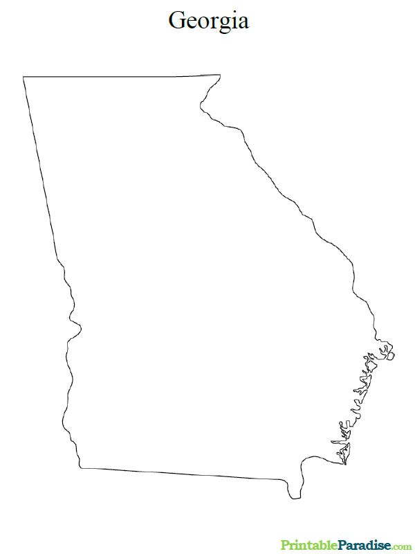 Printable State Map of Georgia