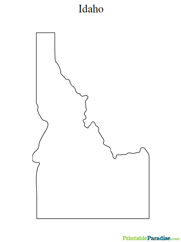 Printable State Map of Idaho