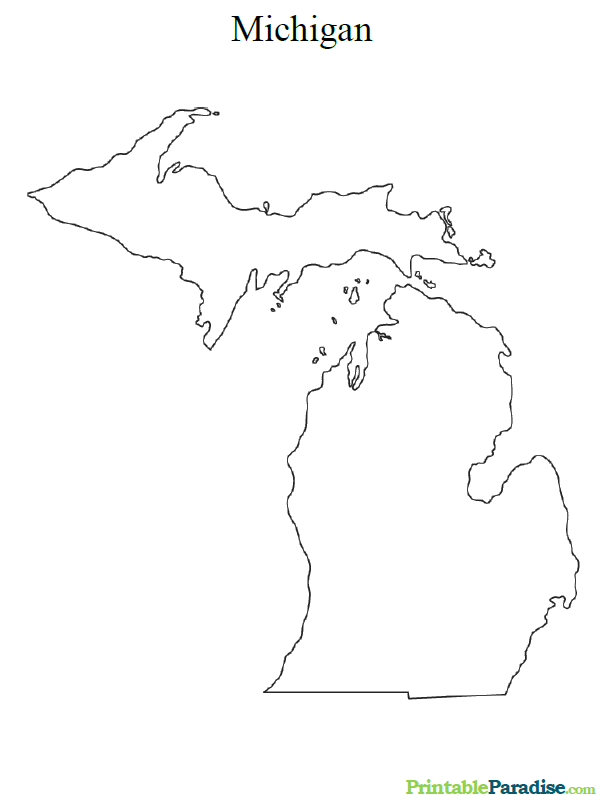 Printable State Map of Michigan