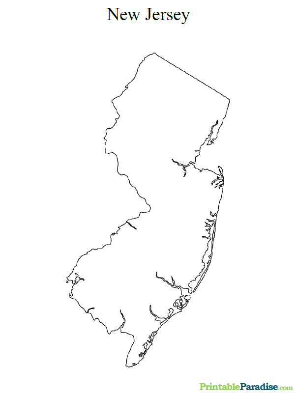 Printable State Map Of New Jersey