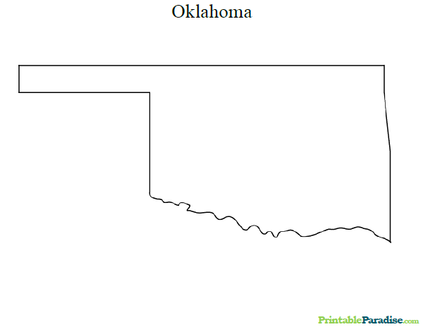 Printable State Map of Oklahoma