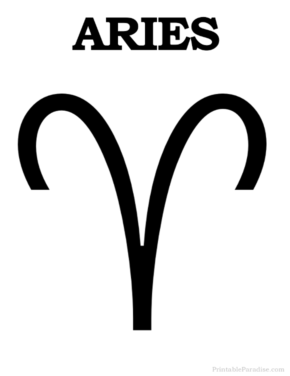Printable Aries Zodiac Sign - Print Aries Symbol