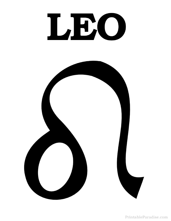 Printable Leo Zodiac Sign - Print Leo Symbol