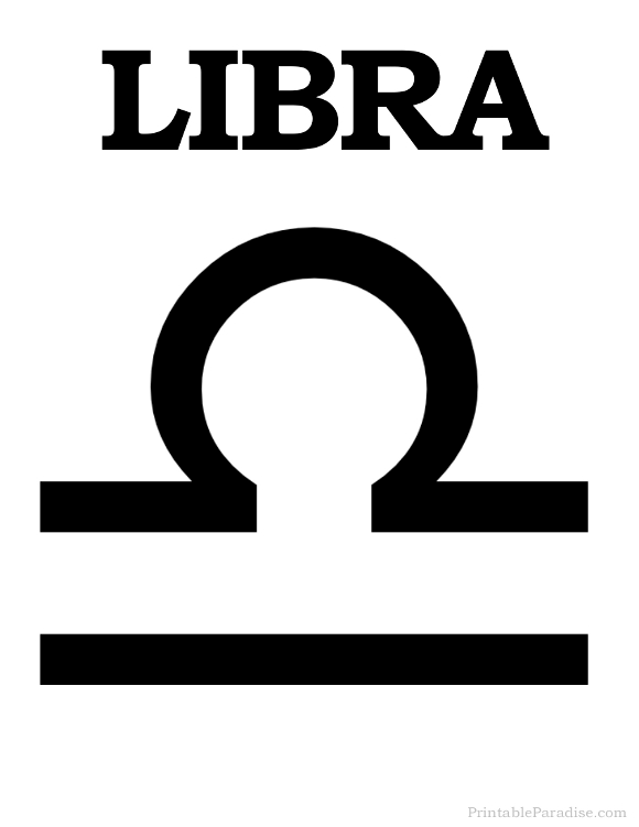 Printable Libra Zodiac Sign - Print Libra Symbol