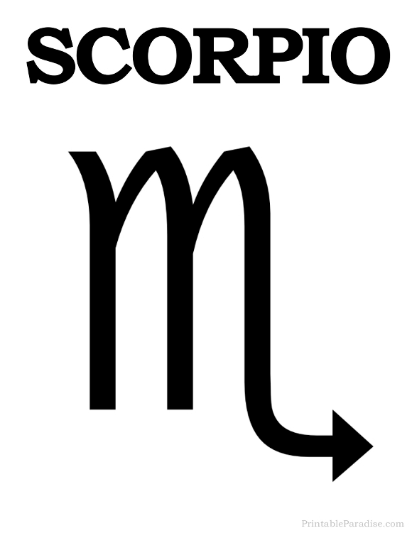 Printable Scorpio Zodiac Symbol
