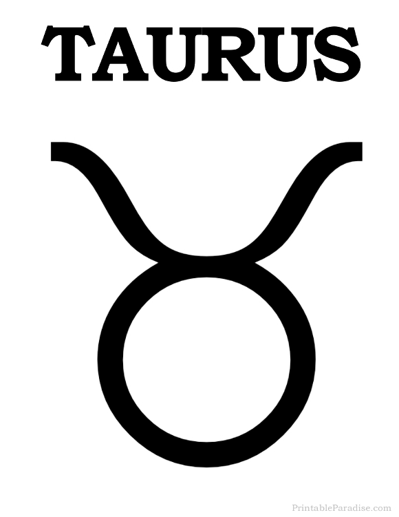 Printable Taurus Zodiac Sign - Print Taurus Symbol