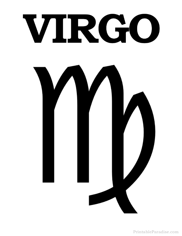 Printable Virgo Zodiac Sign - Print Virgo Symbol